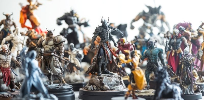 Set von maßstabsgetreuen Rollenspiel-Miniaturen